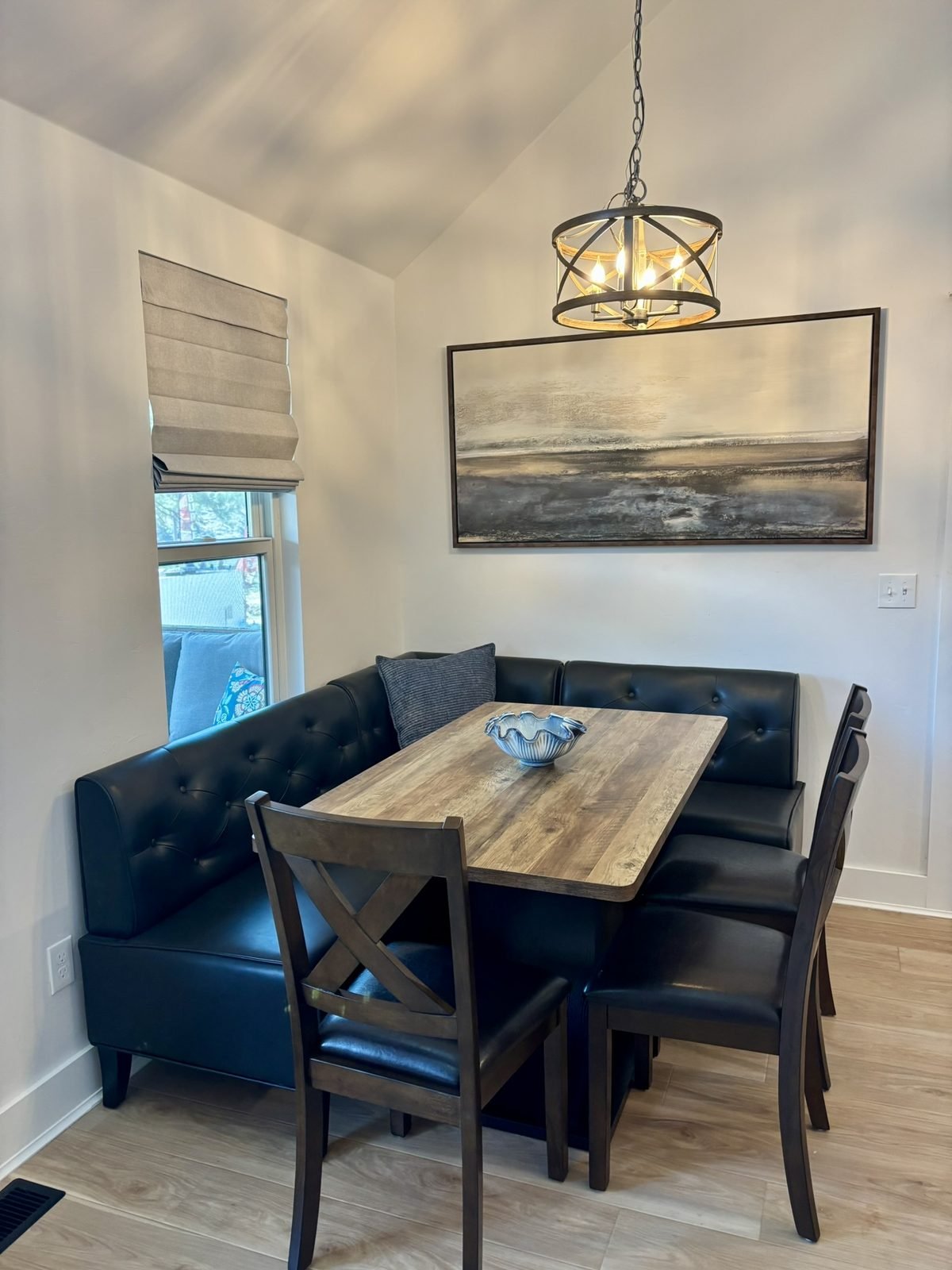 Another angle on the dining area toward the porch door